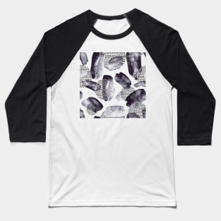 Seamless Pattern of Watercolor Black Brush Strokes Baseball T-Shirt